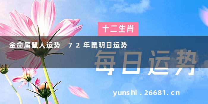金命属鼠人运势 72年鼠明日运势